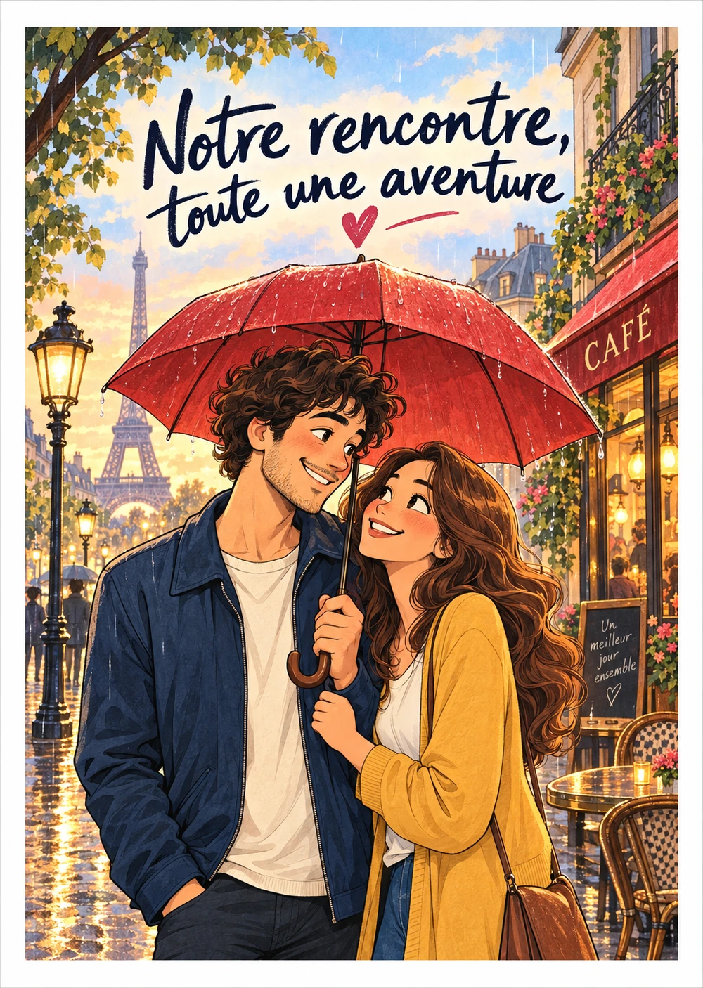 Les deux personnages de l’histoire de rencontre.